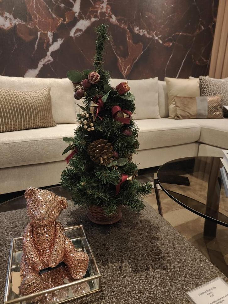 Burgundy kunst kerstboom klein tafelmodel, Diversen, Kerst, Zo goed als nieuw, Ophalen of Verzenden