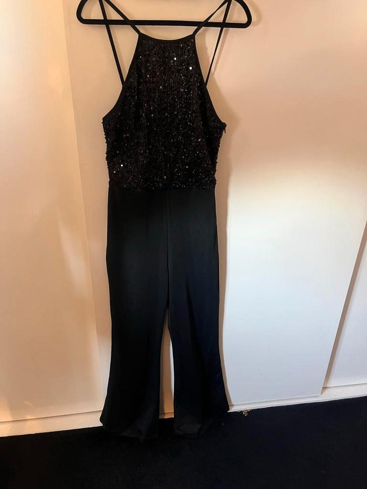 Zwarte pailletten jumpsuit - Nieuw!, Kleding | Dames, Jumpsuits, Nieuw, Maat 36 (S), Zwart, Ophalen of Verzenden