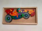 Dikke houten puzzel racewagen met coureur. Cijfers., Ophalen, Zo goed als nieuw, Overige typen