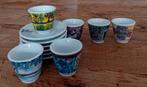 6 Italiaanse Espresso Kopjes met Schotels - Diverse Designs, Huis en Inrichting, Keuken | Servies, Gebruikt, Keramiek, Ophalen of Verzenden