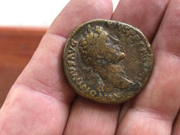 Bodemvondst romeinse SESTERTIUS munt kz JUSTITIA 2e eeuw ! beschikbaar voor biedingen