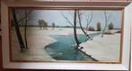 Johan Meijer (1885) Olieverf op doek " Winterlandschap " Ges, Ophalen of Verzenden