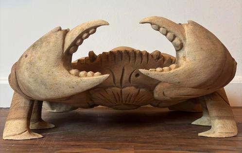 Handgemaakte Suar-houten krab - MIDDEL +/- 40cm, Antiek en Kunst, Kunst | Beelden en Houtsnijwerken, Ophalen of Verzenden