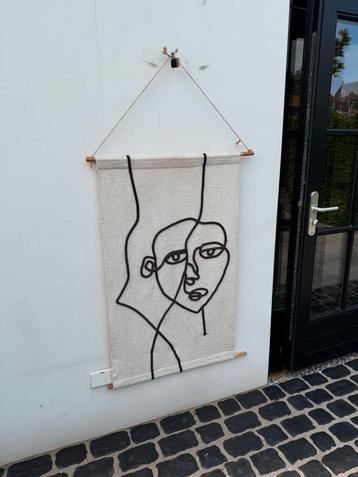 Unieke Wanddecoratie - Abstracte Gezichtslijn Art beschikbaar voor biedingen