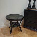 vintage, zwart, rotan tafeltje, Ophalen, 50 tot 100 cm, Rond, 50 tot 100 cm