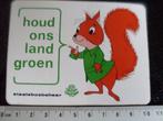 sticker houd ons land groen staatsbosbeheer sbb eekhoorn, Verzamelen, Ophalen of Verzenden, Zo goed als nieuw, Bedrijf of Vereniging
