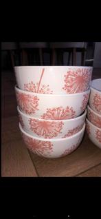 10 nieuwe soepkommen met roze bladeren, Huis en Inrichting, Keuken | Servies, Ophalen of Verzenden, Nieuw, Overige stijlen, Kom(men)