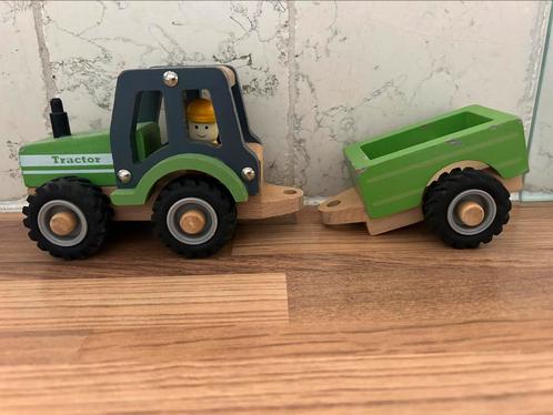 New classis toys tractor met aanhanger boerderij trekker, Kinderen en Baby's, Speelgoed | Houten speelgoed, Gebruikt, Duw- of Trekspeelgoed
