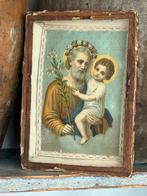 Antiek  lijstje met religieuze afbeelding, Ophalen of Verzenden