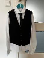 Jongen witte blouse, gillet en zwarte stropdas, Ophalen of Verzenden, Gebruikt, Jongen, Overhemd of Blouse