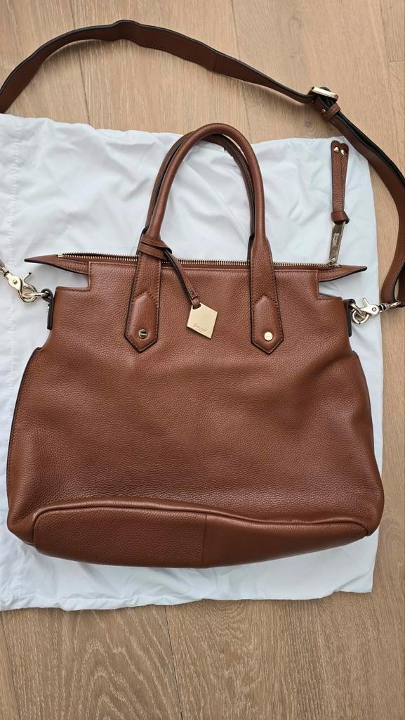 Smaak Amsterdam Cognac Leer tas bruin, Sieraden, Tassen en Uiterlijk, Tassen | Damestassen, Zo goed als nieuw, Handtas, Bruin