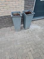 Metalen Bloempotten - 80cm Hoog, Tuin en Terras, Bloempotten, Gebruikt, Tuin, Vierkant, Metaal