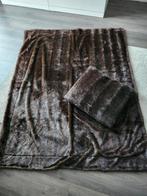 Riviera Maison Plaid + Kussen Set Bont Bruin, Huis en Inrichting, Woonaccessoires | Kussens, Ophalen of Verzenden, Zo goed als nieuw