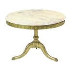 Mid Century Ronde Marmeren Salontafel Bijzettafel Messing, Ophalen