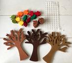 * 96 st. HERFST knutsel set bomen blaadjes eikel viltachtig, Verzenden, Nieuw, Materiaal