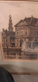 Ets leiden gesigneerd, Antiek en Kunst, Ophalen of Verzenden