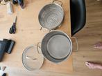 Grote pan met stoommand en deksel, Huis en Inrichting, Keuken | Potten en Pannen, Ophalen, Zo goed als nieuw, Rvs, Kookpan of Snelkookpan