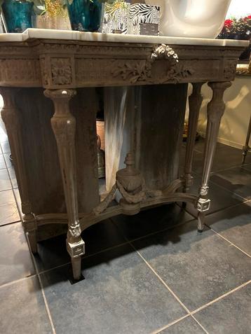 Antieke Trumeau Tafel - Greige Patina beschikbaar voor biedingen