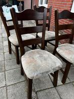 Donker bruine eiken stoelen, Huis en Inrichting, Stoelen, Ophalen, Gebruikt, Bruin