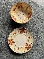 Zeldzaam Vintage Flora Gouda fruitschaal & onderschotel, Ophalen
