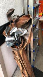 Golfset in ‘oud’ leren tas, Sport en Fitness, Golf, Ophalen, Gebruikt, Tas, Overige merken