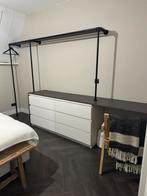 Malm 6 ladekast wit met steigerbuis frame, Ophalen, Gebruikt