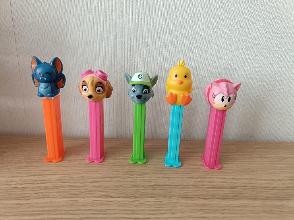 PEZ Snoep Dispenser Set - 5 Stuks, Ophalen of Verzenden, Gebruikt
