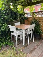 Tuinset hoge tafel met 3 stoelen, Ophalen, Gebruikt, 3 zitplaatsen, Aluminium