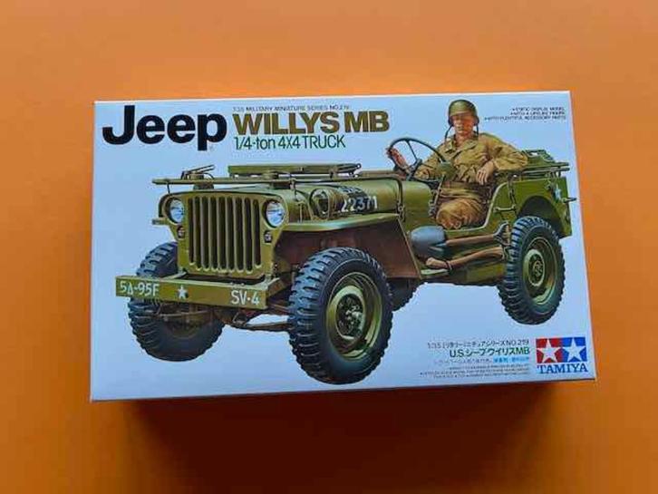 Tamiya willys Jeep 1/35 WW2 mm219, Hobby en Vrije tijd, Modelbouw | Auto's en Voertuigen, Nieuw, Auto, 1:32 tot 1:50, Italeri