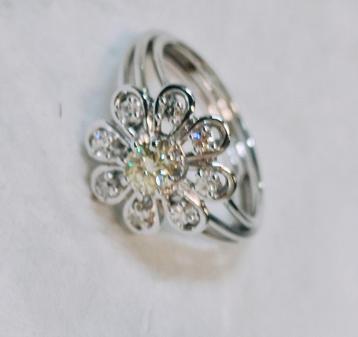 Goud/platina ring met diamanten 0,38 kt  beschikbaar voor biedingen