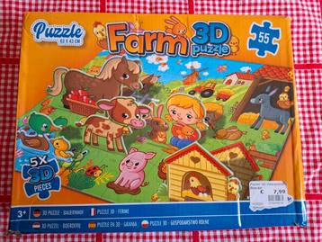 Leuke 3D-vloerpuzzel boerderij van 55 stukjes beschikbaar voor biedingen