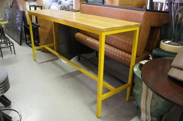 Stoere lange smalle bartafel statafel metaal & hout 230x60 beschikbaar voor biedingen