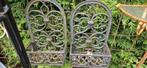 2 gietijzeren gotische stijl plantenhangers (brocante), Tuin en Terras, Ophalen of Verzenden, Gebruikt