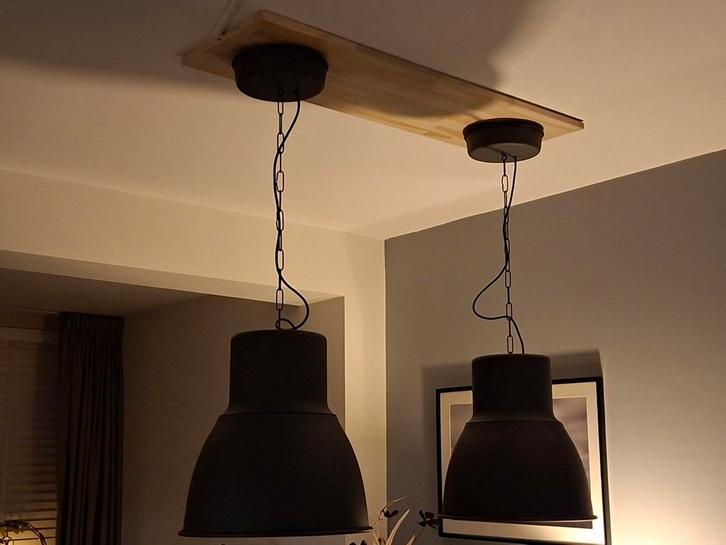 3x Hektar Hanglampen - Donkergrijs, Huis en Inrichting, Lampen | Hanglampen, Gebruikt, Minder dan 50 cm, Metaal, Ophalen