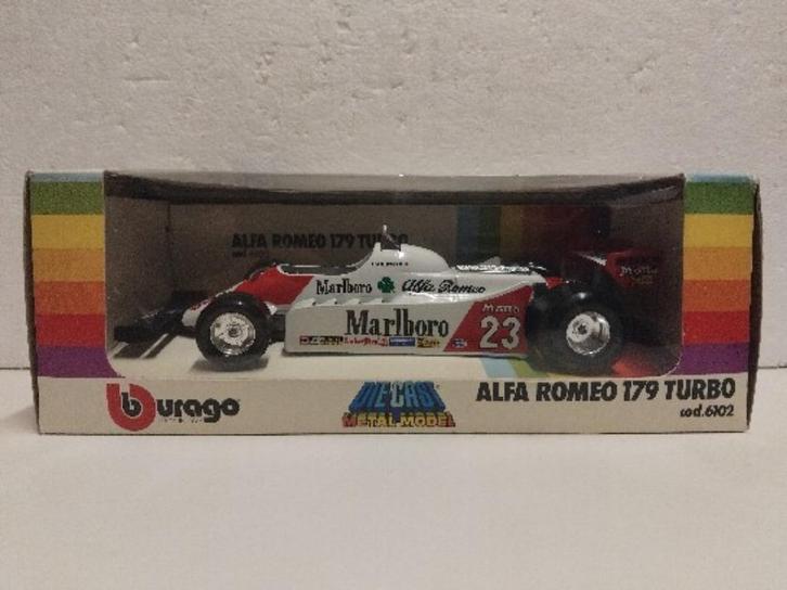 oude Bburago 1:24 Alfa Romeo 179 Turbo Formule 1, Hobby en Vrije tijd, Modelauto's | 1:24, Zo goed als nieuw, Auto, Bburago, Ophalen of Verzenden