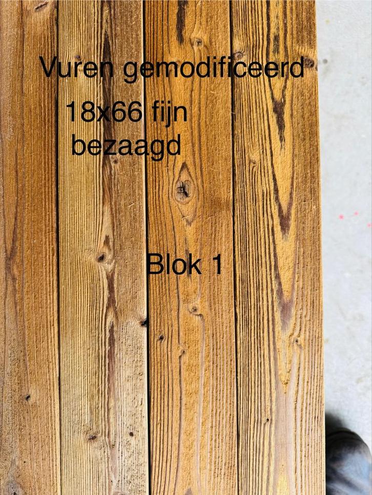 Gemodificeerd Vuren Bekleding - 41m2, Doe-het-zelf en Verbouw, Hout en Planken, Nieuw, Plank, Vuren, 300 cm of meer, Minder dan 25 mm