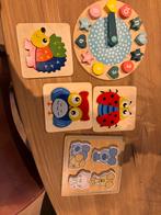 Diverse houten puzzels dieren en klok, Ophalen, Zo goed als nieuw, Overige typen