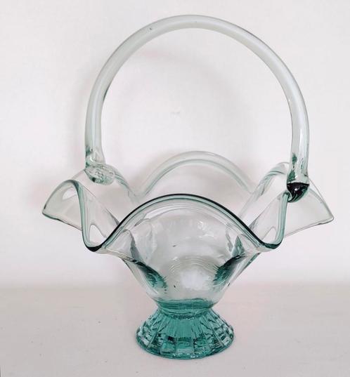 Prachtig antiek handgemaakt glazen mandje, Antiek en Kunst, Antiek | Glas en Kristal, Ophalen of Verzenden