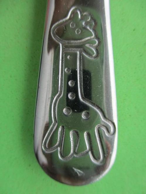 (KB4275) Kinderbestek Giraffe mes, Kinderen en Baby's, Overige Kinderen en Baby's, Gebruikt, Ophalen of Verzenden