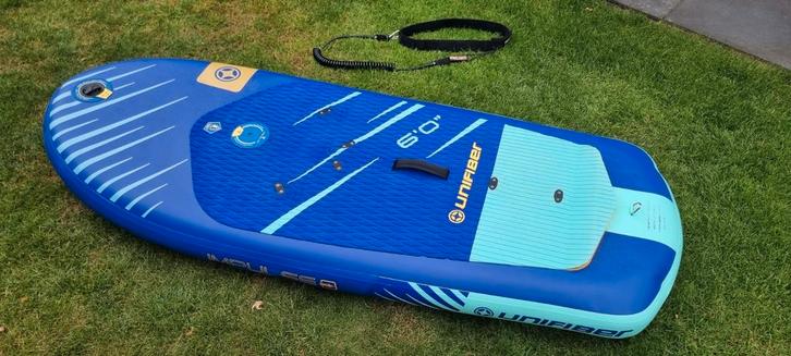 Unifiber wingfoilset compleet, Watersport en Boten, Windsurfen, Zo goed als nieuw, Complete set, Minder dan 250 cm, 5 tot 7 m²