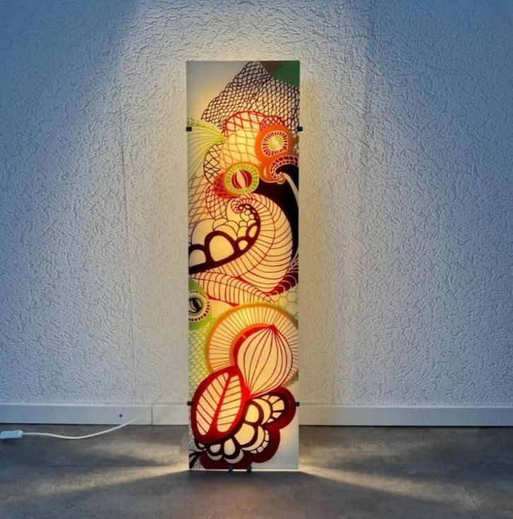 Grote vintage IKEA lamp GYLLEN jaren '90 (in top staat), Huis en Inrichting, Lampen | Wandlampen, Zo goed als nieuw, Glas, Metaal