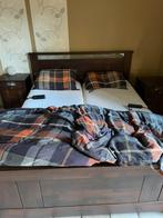 Tweepersoons hoog-laag bed, Huis en Inrichting, Slaapkamer | Bedden, Ophalen, Verstelbaar, Bruin, Tweepersoons