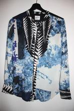 Tailor&elbaz chiffon blouse blauw/zwart/wit bloemen 36/S, Ophalen of Verzenden, Zo goed als nieuw, Maat 36 (S), Blauw