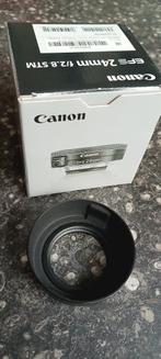 Canon EFS 24mm f2.8 doos en zonnekap, Ophalen, Zo goed als nieuw, Groothoeklens