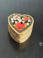 Metalen Oud Ingelegd  met steentjes pillendoosje, Antiek en Kunst, Curiosa en Brocante, Ophalen of Verzenden