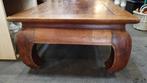 Massief eiken salon-/opiumtafel 120x70, Ophalen, Gebruikt, 100 tot 150 cm, Eikenhout