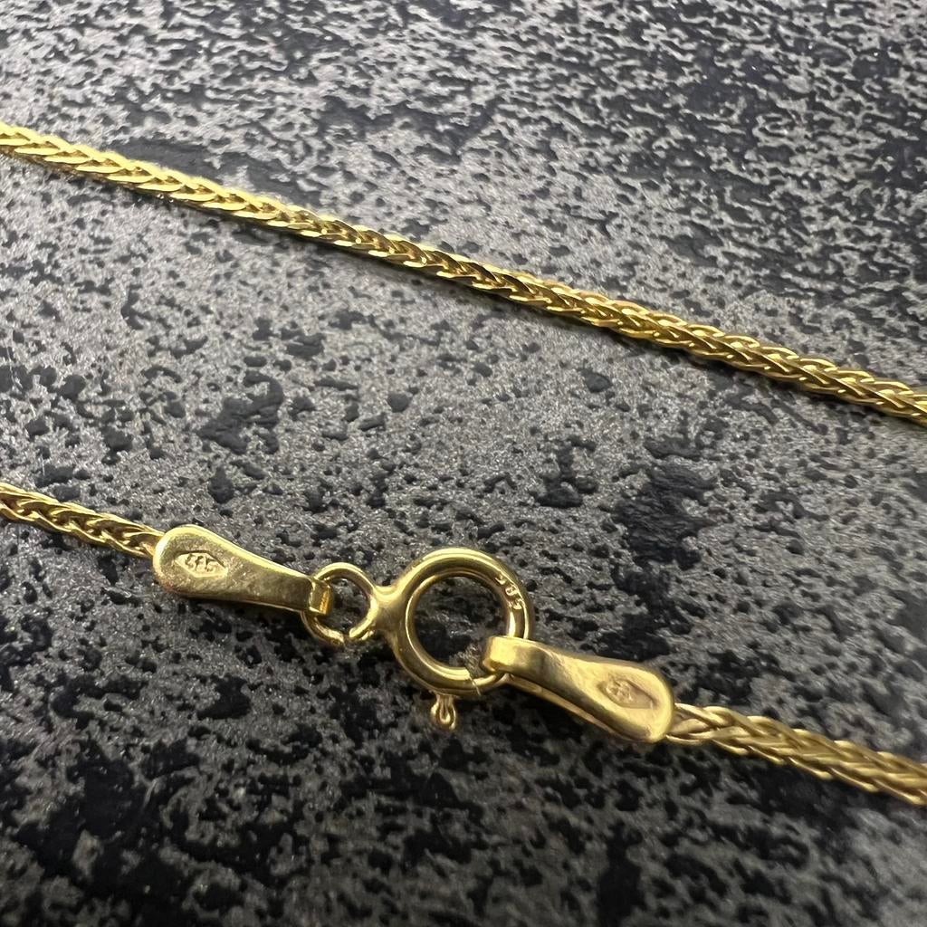 14 karaat gouden ketting vossenstaart schakel, Ophalen of Verzenden, Zo goed als nieuw, Goud