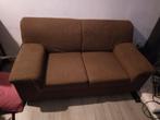 Bruine tweezitsbank, Huis en Inrichting, Banken | Bankstellen, Ophalen, Gebruikt, Tweepersoons, 75 tot 100 cm