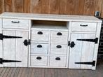 Steigerhouten Dressoir - White Wash, Ophalen, Gebruikt, 150 tot 200 cm, Met lade(s)