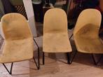 4 Gele stoelen gebruikt met gebruikssporen. Maar zit lekker, Huis en Inrichting, Stoelen, Vier, Gebruikt, Stof, Ophalen of Verzenden